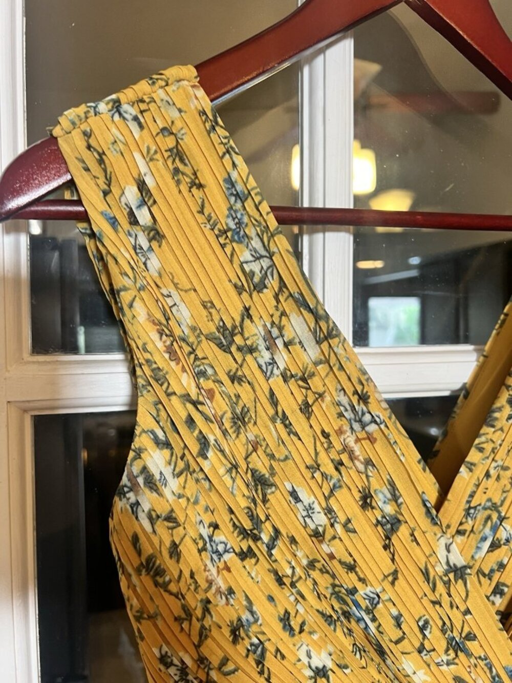 Lulus XS Cascading Yellow Floral Print Spring Cottagecore  Maxi Tiered  Dress. K - Picture 5 of 9